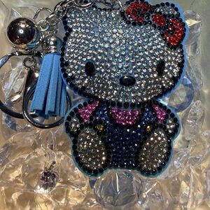 Sanrio Hello Kitty Crystal Keychain - Silver, Red, Blue